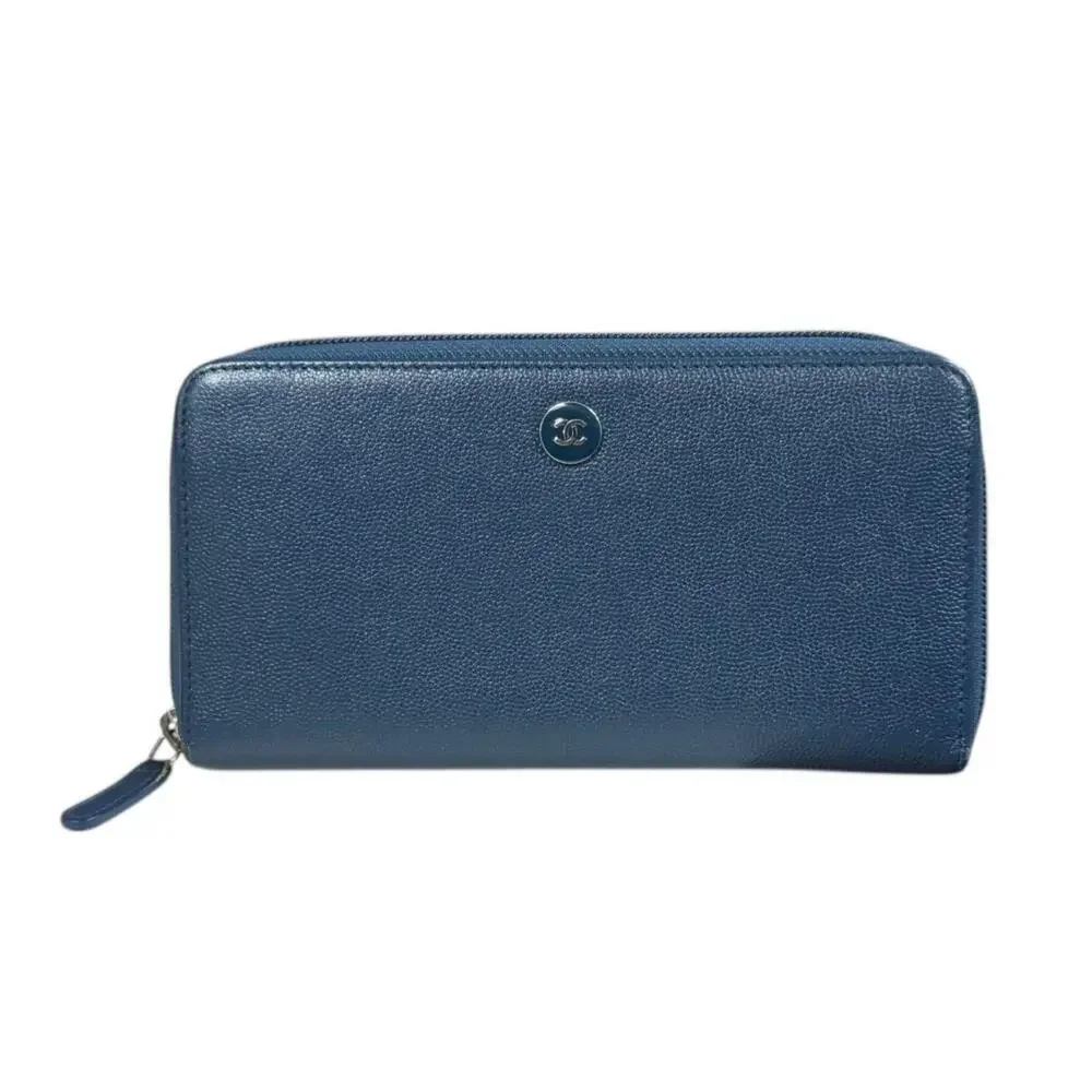 CHANEL Blue Leather Wallet